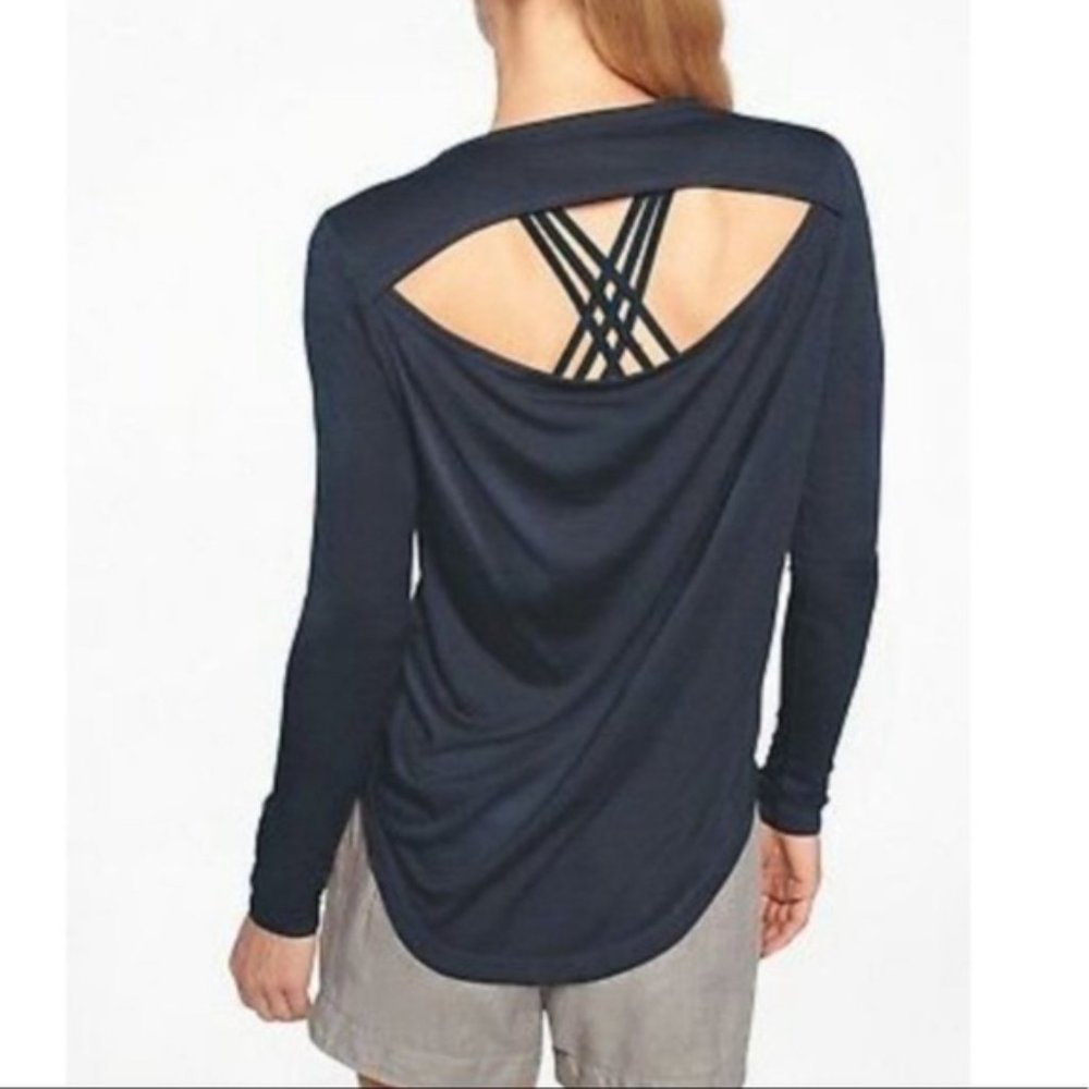 Athleta Beyond Soft Cutout  Open Back Breezy Long Sleeve Tee Size S